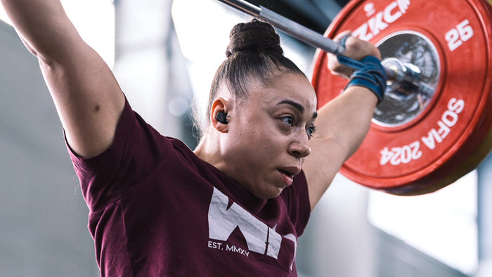 Solfrid Koanda at the European Weightlifting Championships