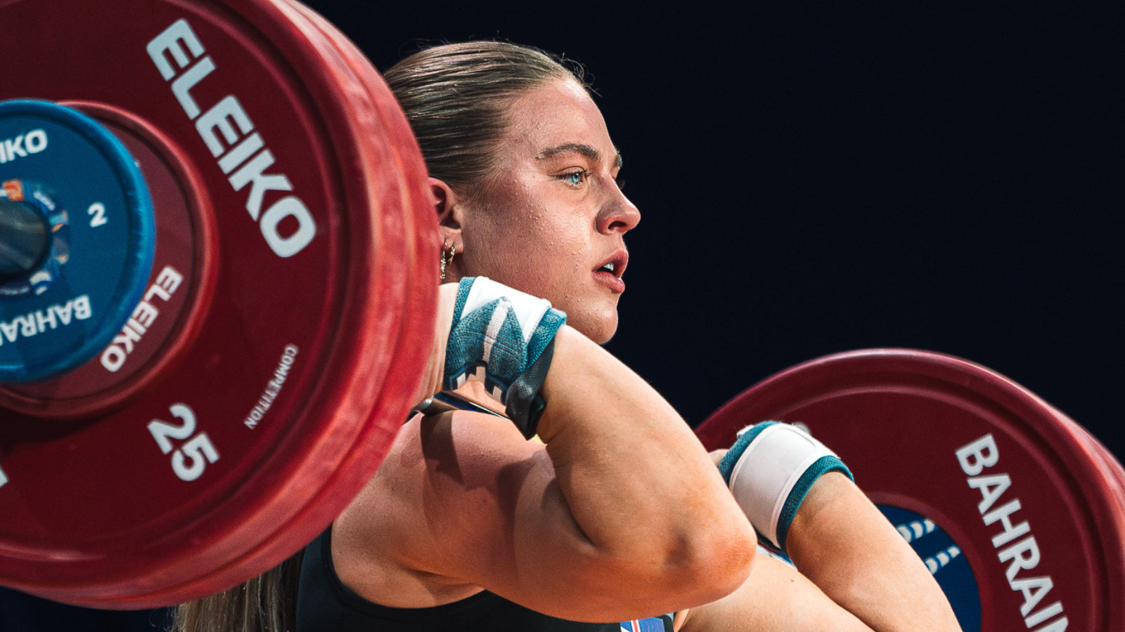 Eyglo Sturludottir competing at the 2024 World Weightlifting Championships