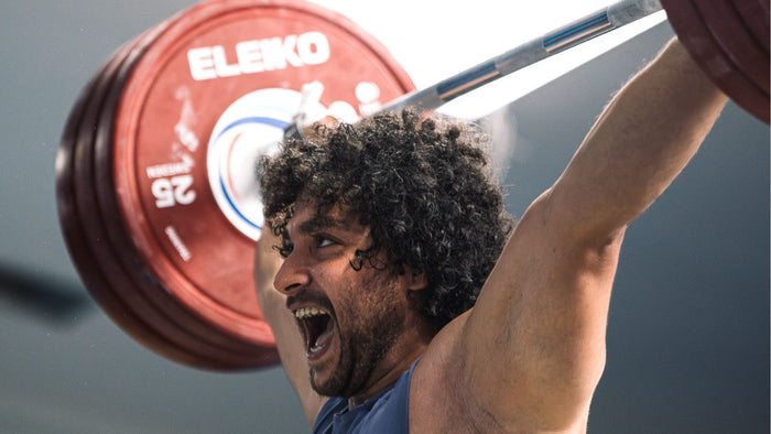 Meso Hassona training for the Asian Weightlifting Championships