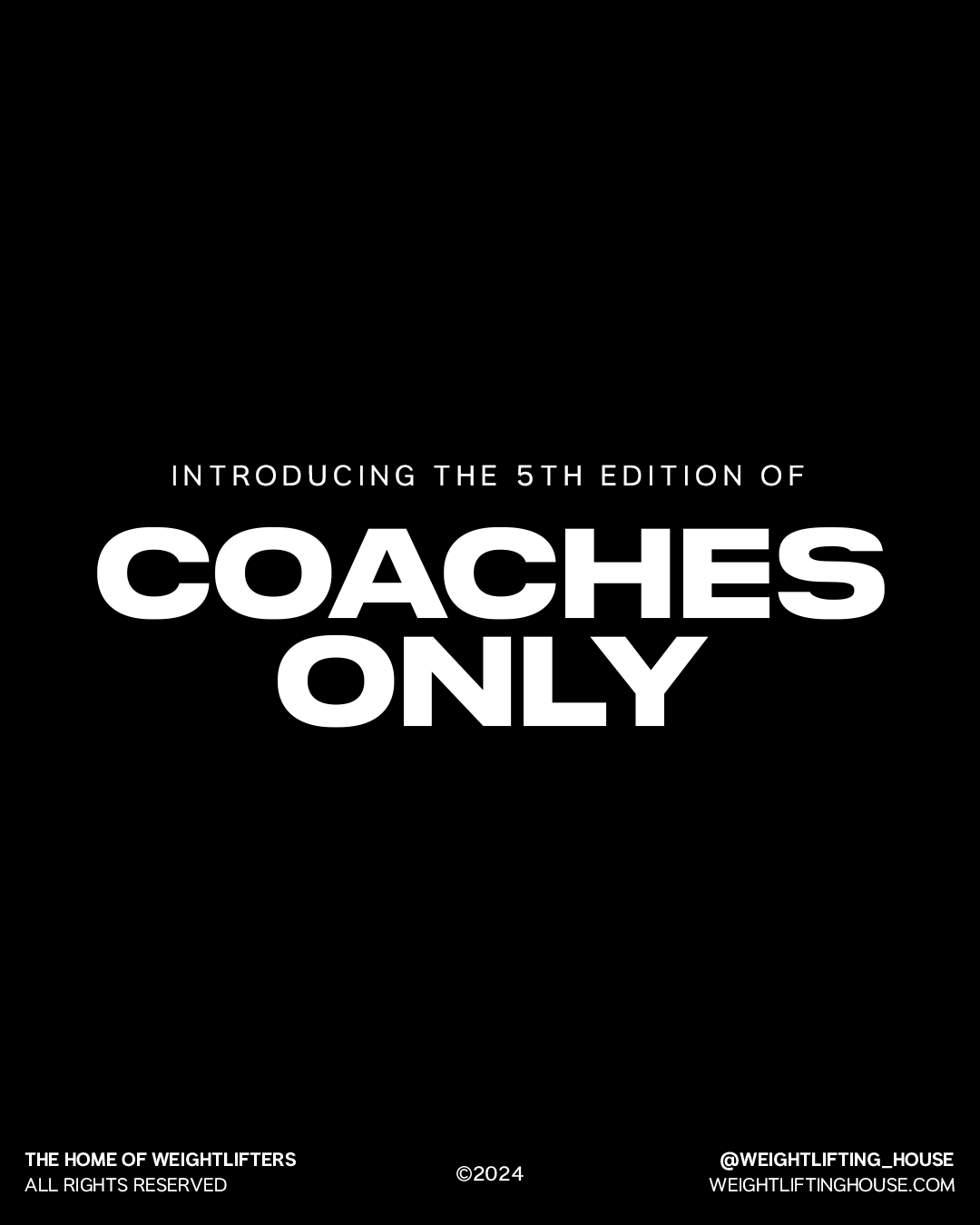 Coaches Only - March 16/17 2024